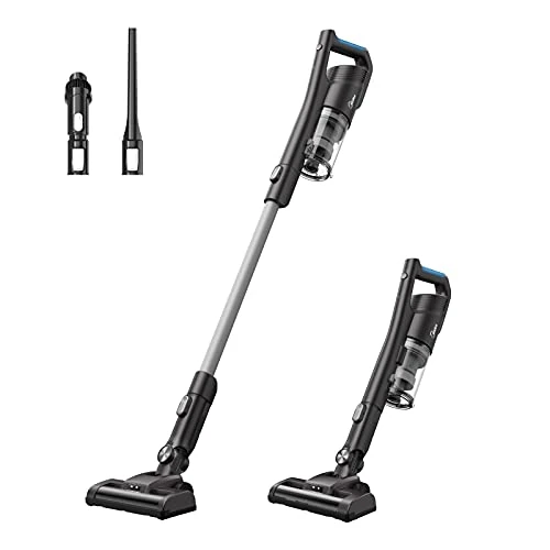 Midea Accustofzuiger, MCS2025GB, draadloze 2-in-1 handstofzuiger, tot 60 minuten batterijduur, led-verlichting, elektrische borstel voor grondiger reiniging, stofreservoir, zakloos,Zwart