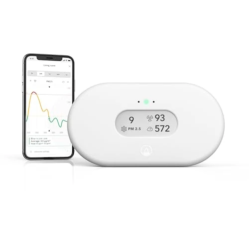 Offerta a tempo: Airthings 2960 View Plus monitor per il radon e la qualità dell'aria con rilevatore di PM2,5, CO2, COV, umidità e temperatura, APP mobile, Wi-Fi, notifiche - 7% da 299.00 € a 276.97 €