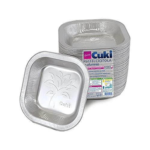 Offerta a tempo: Cuki Piatti Ciotola in alluminio resistente e riciclabile all'infinito, dimensione cm 18,05x18,05, 1 confezione da 100 pezzi - 5% da 17.04 € a 16.18 €