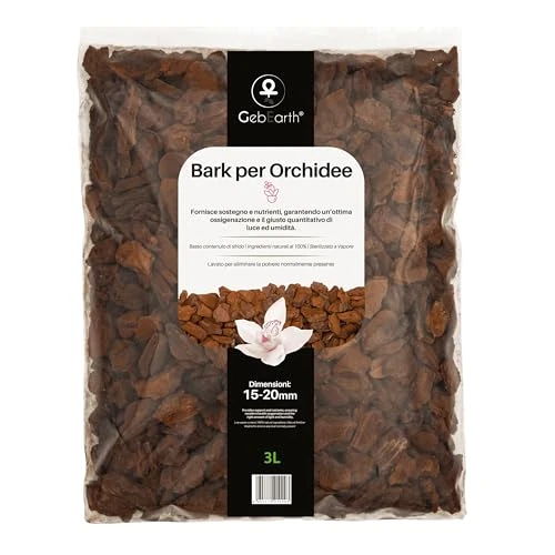 GebEarth® - Bark para orquídeas profesional, sustrato a base de corteza 100% natural lavada y lista para usar. 【3 litros】