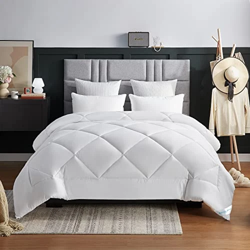WAVVE 450GSM Microfibre Winter Quilt, Single Bed Duvet 155 x 220 cm, All-Season Quilt for Beds 90 x 190 cm, Warm Thick Filling 450 g/m², 155 x 220 cm, White
