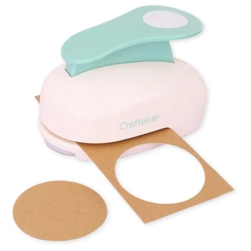 Craftelier - Perforadora de Círculos de Diámetro 7,62 cm (3") de Palanca a Presión | Apta para Papeles y Cartulinas | Ideal para Proyectos de Manualidades y Scrapbooking | Tamaño 16,5 x 10,5 x 11 cm