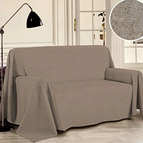 Zeitlich begrenztes Angebot: PENSIERI DELICATI Sofabezug 360 x 290 cm Made in Italy, Garn gefärbtes Abdeckung aus 100% Reiner recycelter Baumwolle, Einfarbig Tabak, Ideal als Möbel Tuch, Sofa Überzug, Picknickdecke von 54.90 € auf 54.90 € (0.00% Rabatt)