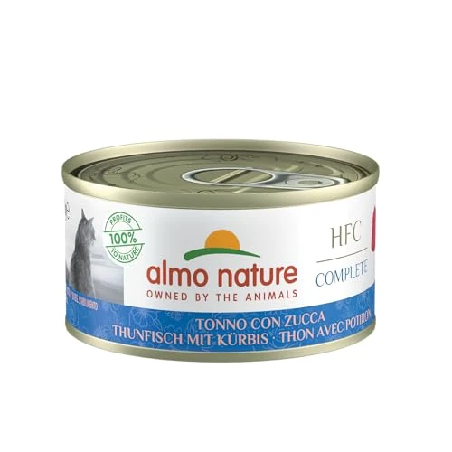 Almo Nature HFC Complete - Nourriture Humide pour Chat Adulte - Thon au Potiron - 70 g x 24 Boîtes