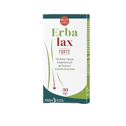 Offerta a tempo: ERBA VITA Erbalax Forte 30 Compresse integratore alimentare a base di Senna e di estratti vegetali utili per il benessere intestinale, ad azione rapida ed efficace - 40% da 7.40 € a 4.42 €