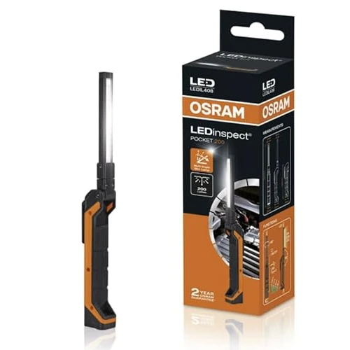 Offerta a tempo: OSRAM LEDinspect POCKET200, Luce di ispezione a LED Sottile, 6500K, Luce di Lavoro a LED Ricaricabile, Magnetica, Flessibile - 20% da 31.77 € a 25.49 €