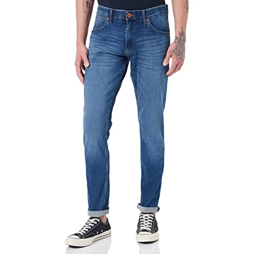 Wrangler Uomo Larston Old Jeans, Blu (Visual Blue), 28W / 32L