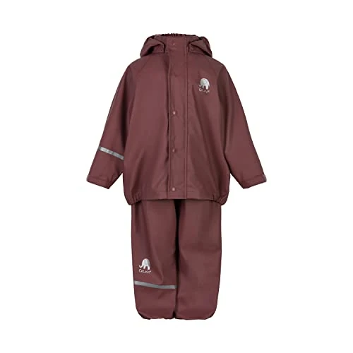 Offerta a tempo: Celavi Basic PU Rain Set Giacca Impermeabile, Marrone Rosa, 110 Unisex-Bambini - 22% da 44.90 € a 34.90 €