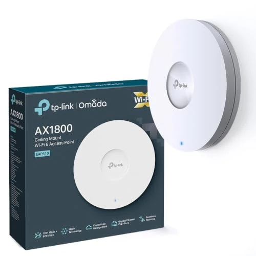 Offerta a tempo: TP-Link EAP610 AX1800 Gigabit Dual Band WiFi 6 WLAN Access point (Dualband 1775 Mbit/s, Omada SDN, gestione centrale, 1 porta Gigabit, roaming wireless senza interruzioni, PoE/DC), bianco - 0.00% da 117.41 € a 117.41 €