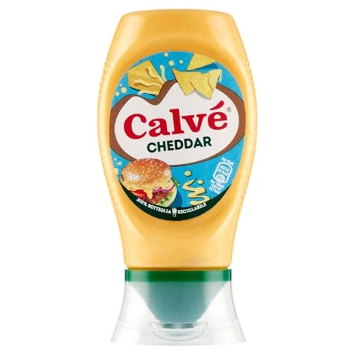 Offerta a tempo: Calvé Salsa Cheddar, 8 Pezzi da 250 ml, Salsa Cheddar Calvé con Ingredienti di Prima Qualità, Ideale per Hamburger e Patatine, Nachos e Altri Snack - 10% da 19.92 € a 17.94 €