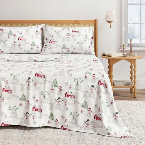 Offre limitée : Great Bay Home Parure de lit en Flanelle 100% Coton Turc pour Enfants | Drap-Housse à Poches Profondes | Draps de Noël Doux | Draps de lit Chauds, draps en Flanelle Anti-Boulochage (lit jumeau, Pays de 55.83 € à 51.75 € (7% de remise)