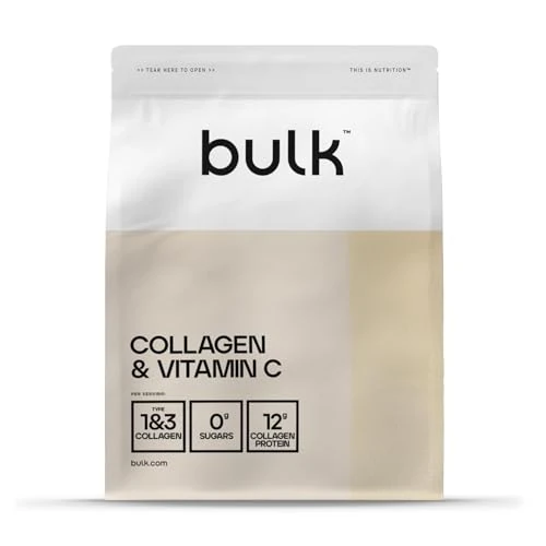Bulk Kolagen i Witamina C, 12 000 mg w porcji, hydrolizowane peptydy kolagenowe, typ 1 i typ 3, Mango, 500g, 33 porcji