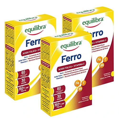 Offerta a tempo: Equilibra Integratori Alimentari, Ferro con Acido Folico + Vitamina C — 25% da 15,49 € a 11,62 €
