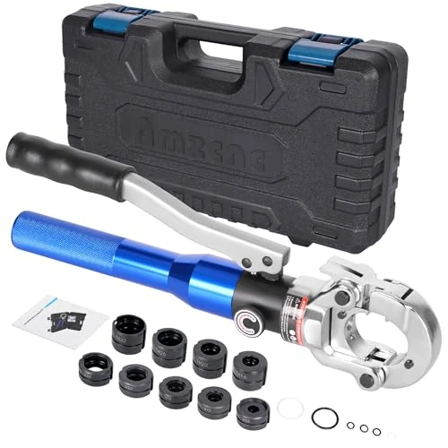 Oferta limitada: AMZCNC Alicates de Crimpado Hidráulicos 12-28 mm, Herramienta de Prensa para Tuberías de Cobre Con 5 Piezas de 12, 15, 18, 22, 28 mm y 4 Piezas de 128.00 € a 128.00 € (ahorro 0.00%)
