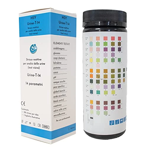 Reaktionsstreifen für Analyse, Urinalyse, 100 Urinalis, 14 Parameter.