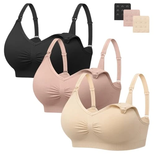 Offerta a tempo: HBselect 3 PCS Reggiseno Allattamento con Estensione Reggiseno Bra Donna - 0.00% da 29.99 € a 29.99 €