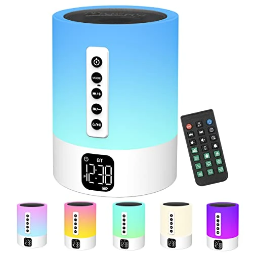 Limited-time offer: Night Light Bluetooth Speaker, White Noise Machine, Touch Bedside Lamp with Alarm Clock for Kids, Multi-Color Bedroom Table Lamp Xmas gifts for her Gifts for Teenage Girls Boys Teens Women Boyfriend from 29.99 GBP to 25.49 GBP (save 15%)