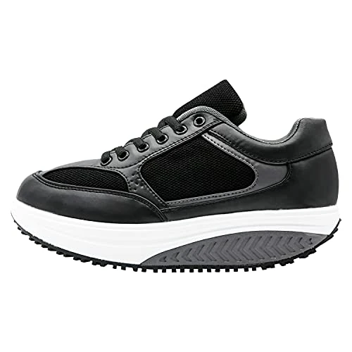 Mapleaf ortopédica Zapatillas Mujer Hombre Running Bambas Air Deportivas Zapatos Tenis Andar Fitness Calzado Zuecos Comodos Antideslizante Atletico Trainer Zapato Clasico Negro x Talla 38
