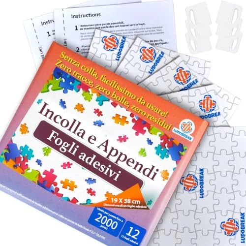 Offerta a tempo: Colla per Puzzle 1000 e 2000 Pezzi – Fogli Adesivi per Puzzle LudoBreak - 0.00% da 15.99 € a 15.99 €