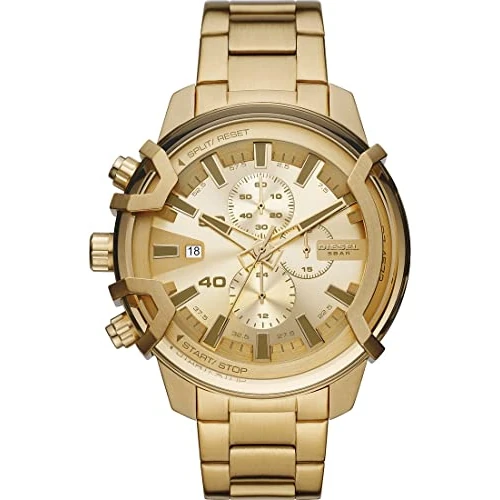 Offerta a tempo: Diesel Orologio Griffed da uomo, movimento cronografo, cassa in acciaio inossidabile placcata oro da 48 mm e bracciale in acciaio inossidabile, DZ4573 - 53% da 145.00 € a 67.70 €