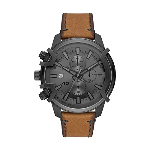 Offerta a tempo: Diesel Orologio Griffed da uomo, movimento cronografo, cassa in acciaio inossidabile canna di fucile 48 mm con cinturino in pelle, DZ4569 - 57% da 145.00 € a 61.80 €