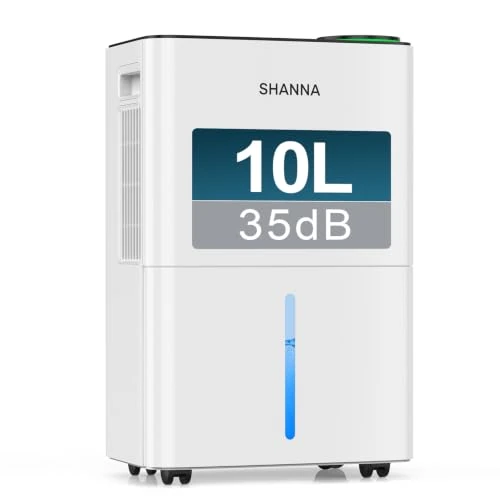 Offerta a tempo: SHANNA Deumidificatore, Deumidificatore Portatile, 10L/24H, Serbatoio 2L, Basso Rumore, Basso Consumo, Sbrinamento Automatico, Blocco Bambini, Design Anti-Goccia, R290, Sost. 1 anno, Gar. 10 anni - 0.00% da 112.67 € a 112.67 €