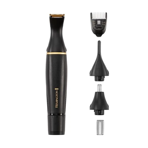 Oferta limitowana: Remington trymer do brody, samoostrzące się ostrza ze stali nierdzewnej, precyzyjne ostrza, regulowany grzebień 0.5-15mm, 6 grzebieni 1.5-15mm, na sucho i mokro, wodoodporny, czarny, T-Series NE7000 z 78.99 zł na 78.99 zł (oszczędź 0.00