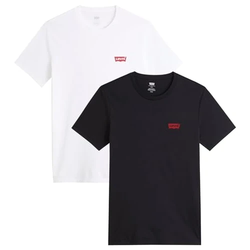 Oferta limitada: Levi's 2-Pack Crewneck Graphic Tee, Camiseta, Hombre, Chesthit White/Caviar, L de 29.95 € a 29.95 € (ahorro 0.00%)