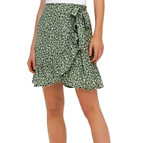 Offerta a tempo: ONLY Onlolivia Wrap Skirt Wvn Noos Gonna, Hedge Green/AOP: Hella Graphic — 32% da 24,99 € a 16,90 €