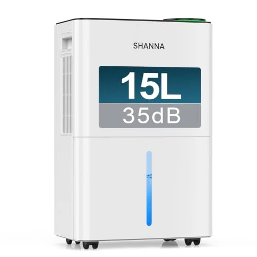 Offerta a tempo: SHANNA Deumidificatore, Deumidificatore Portatile, 15L/24H, Serbatoio 2L, Basso Rumore, Basso Consumo, Sbrinamento Automatico, Blocco Bambini, Design Anti-Goccia, R290, Sost. 1 anno, Gar. 10 anni - 0.00% da 149.90 € a 149.90 €