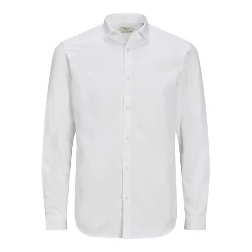 Tijdelijke aanbieding: JACK & JONES Heren Jprblacardiff Shirt L/S Noos shirt met lange mouwen, wit, L van 34.99 € naar 23.00 € (34% korting)