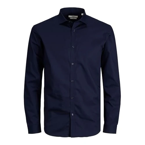 Oferta limitada: JACK & JONES Camisa Hombre Manga Larga, Azul Marino, L de 34.99 € a 29.25 € (ahorro 16%)