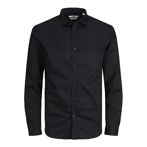 Offerta a tempo: JACK & JONES Jprblacardiff Shirt L/S Noos, Camicia Uomo, Nero, L - 37% da 34.99 € a 21.99 €