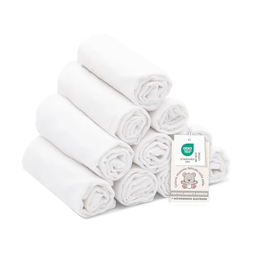 Offre limitée : ZOLLNER Lot de 10 Gants de Toilette pour bébés - 35x50 cm - en Coton - Gants de Toilette Doux pour la Peau - très Doux et agréables au Toucher - lavables jusqu'à 95 °C - Couleur Blanche de 16.99 € à 16.99 € (0.00% de remise)