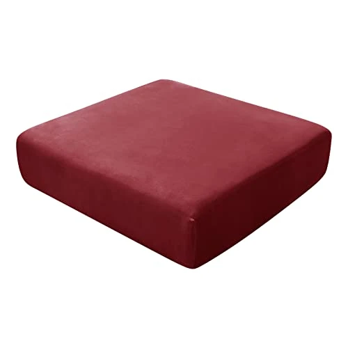 Tijdelijke aanbieding: BXFUL Hoes voor bankkussen, stretchfluweel, vervangende kussenhoes voor losse kussens, met elastische rand (1-zits, wijnrood) van 9.57 € naar 9.57 € (0.00% korting)