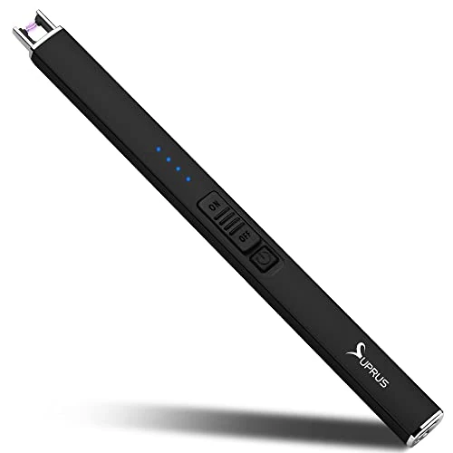 Tijdelijke aanbieding: SUPRUS elektrische winddicht vlamloze USB oplaadbare aansteker met veiligheidsslot voor kaars BBQ camping (zwart) van 9.99 EUR naar 9.99 EUR (korting 0%)