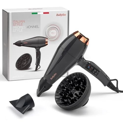 Beperkte aanbieding: BaByliss Italian Air Pro Haardroger met Diffuser - Gemaakt in Italië, Professionele AC Motor, 2200W Krachtige Föhn, Ionische Anti-Pluis Technologie, 2 Warmte- & 2 Snelheidsinstellingen, Zwart, 6719DE van 69.90 EUR naar 39.90 EUR (besparing 43%)