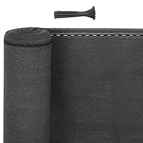 WOLTU Siatka zacieniająca 1 x 10 m, osłona ogrodzenia ogrodowego 180 g/m² HDPE, z oczkami i opaskami, odporna na warunki atmosferyczne, do użytku na zewnątrz, na balkon i ogród, antracyt