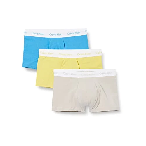 Calvin Klein Low Rise Trunk 3pk Boxer, Multicolore (Ocean Storm/Lime/Blue), XS (Pacco da 3) Uomo