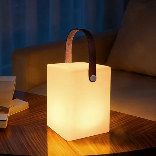 Offerta a tempo: Lampada da Tavolo senza fili ricaricabile, 8 colori dimmerabile luce bianca calda RGB LED IP54 con telecomando esterni & interno, USB C quadrato - 0.0% da 18.12 € a 18.12 €