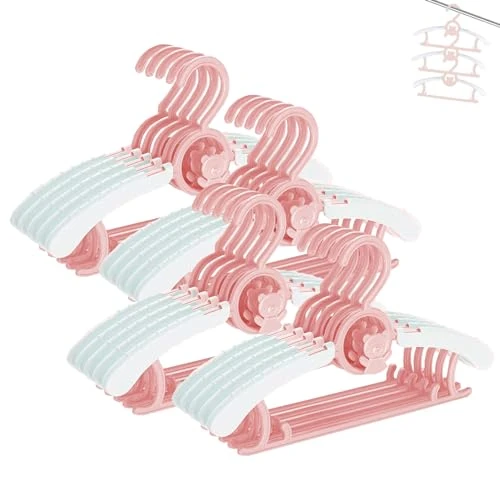 Zeitlich begrenztes Angebot: HGYZE Baby Kleiderbügel Kinder Antirutsch, 29-37cm Ausziehbare Kinderkleiderbügel mit Hosenständer, Kunststoff & Stapelbare Mitwachsende Kid Hanger Ideal für Kinderbekleidung, Babybügel 20 Stück von 25.78 € auf 25.78 € (0.00% 