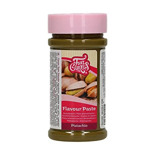 FunCakes Aroma en Pasta Pistacho: aroma para alimentos, Gran sabor, Perfecto para la decoración de tartas, Apto para rebozados y rellenos. 80 g.