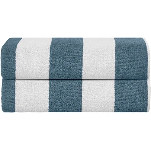 Limited-time offer: SweetNeedle Beach Towels for Adults Pack of 2 - Sea Glass Green Cabana Striped Classic - 100% Cotton Terry Ringspun Pool Towel, Quick Dry, Super Absorbent Swimming Large Towel, 30 by 60 Inches from $27.99 to $27.99 (save 0.00%)