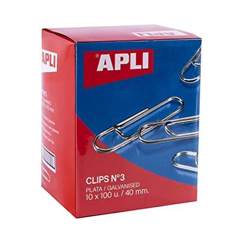 Offerta a tempo: APLI 18992 - Confezione di graffette zincate n. 3, 40 mm, 1000 pezzi - 16% da 9.33 € a 7.87 €