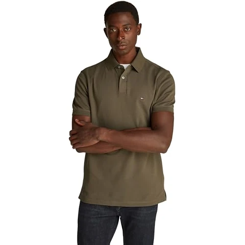 Offerta a tempo: Tommy Hilfiger Uomo Maglietta Polo Maniche Corte 1985 Regular Fit, Verde (Army Green), S - 50% da 79.90 € a 39.65 €
