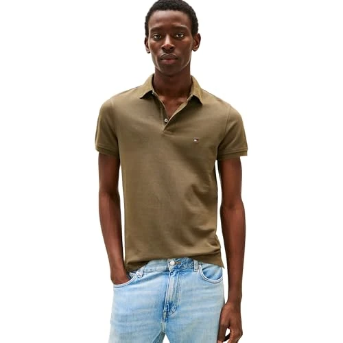 Offerta a tempo: Tommy Hilfiger Uomo Maglietta Polo Maniche Corte 1985 Slim Fit, Verde (Army Green), M - 35% da 79.90 € a 52.19 €