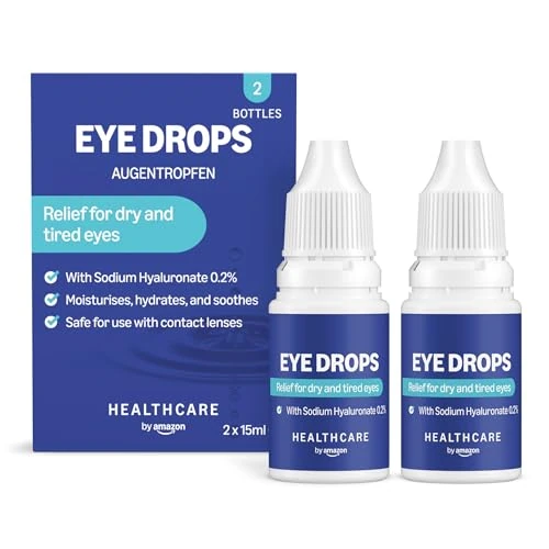 Offerta a tempo: Healthcare by Amazon Goccia oculari con ialuronato di sodio 0,2%, 30 ml (2 Confezione da 15 ml) (In precedenza un marchio Amazon Basic Care, stesso prodotto) - 15% da 11.21 € a 9.53 €
