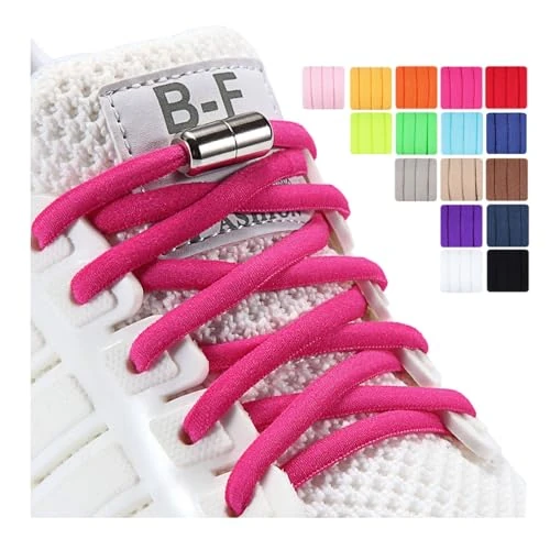 Offerta a tempo: 2 Paia Lacci Elastici Senza Nodo in Metallo per Bambini e Adulti,Rosa Caldo - 0.00% da 8.99 € a 8.99 €