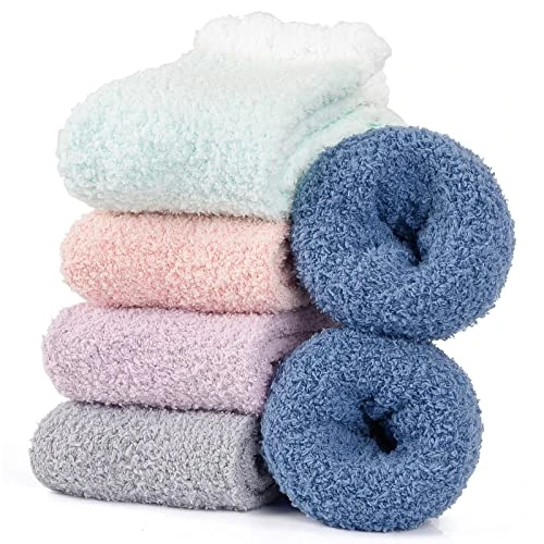 Oferta ograniczona: Hocerlu 5 par puszystych skarpet dla kobiet – grube zimowe ciepłe skarpety do łóżka, termiczne, wysoka elastyczność, super miękkie, bez zalanego puchu, rozmiar EU 35-41 z 79.00 EUR na 79.00 EUR (znizka 0%)