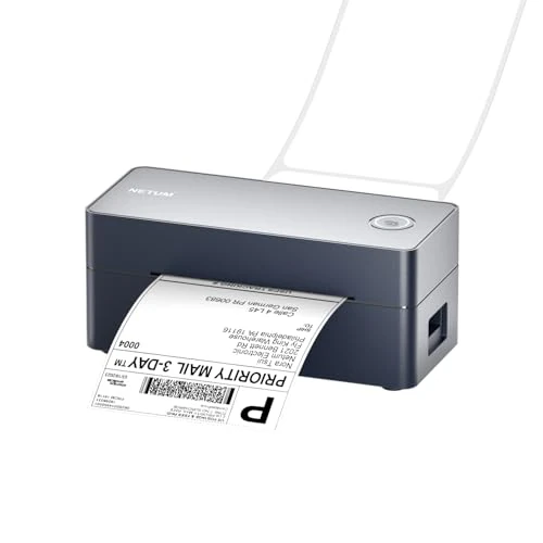 Tijdelijke aanbieding: NETUM Bluetooth Labelprinter (Thermisch) – Professionele Directe Thermische Printer met Hoge Snelheid, 100 x 150 mm USB Labelprinter, Compatibel met Barcodes, Amazon, Etsy, eBay, Shopify, FedEx van 69.00 € naar 69.00 € (0.00% kortin